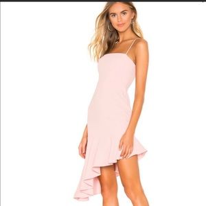 Superdown assymetric ruffle light pink XS